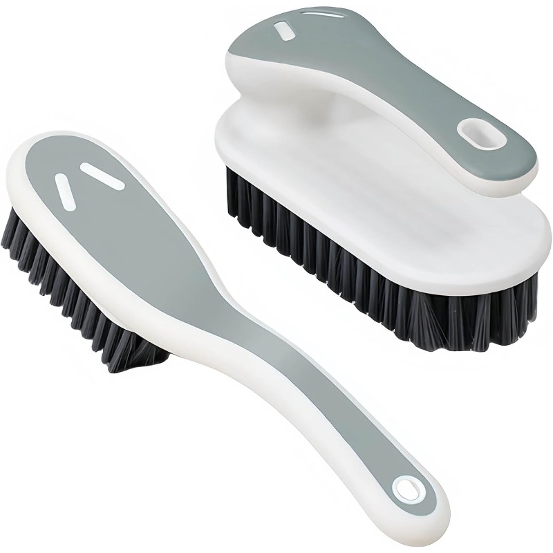 Sneaker Cleaner - 柔らかい毛のスクラブブラシ、汚れ落としブラシ、布地用クリーニングブラシ、洗濯用ブラシ、小型スクラブブラシ、家庭用クリーニングブラシ。カーペット、衣類、浴室、スニーカーなどにご使用いただけます。2本セット（グレー）。