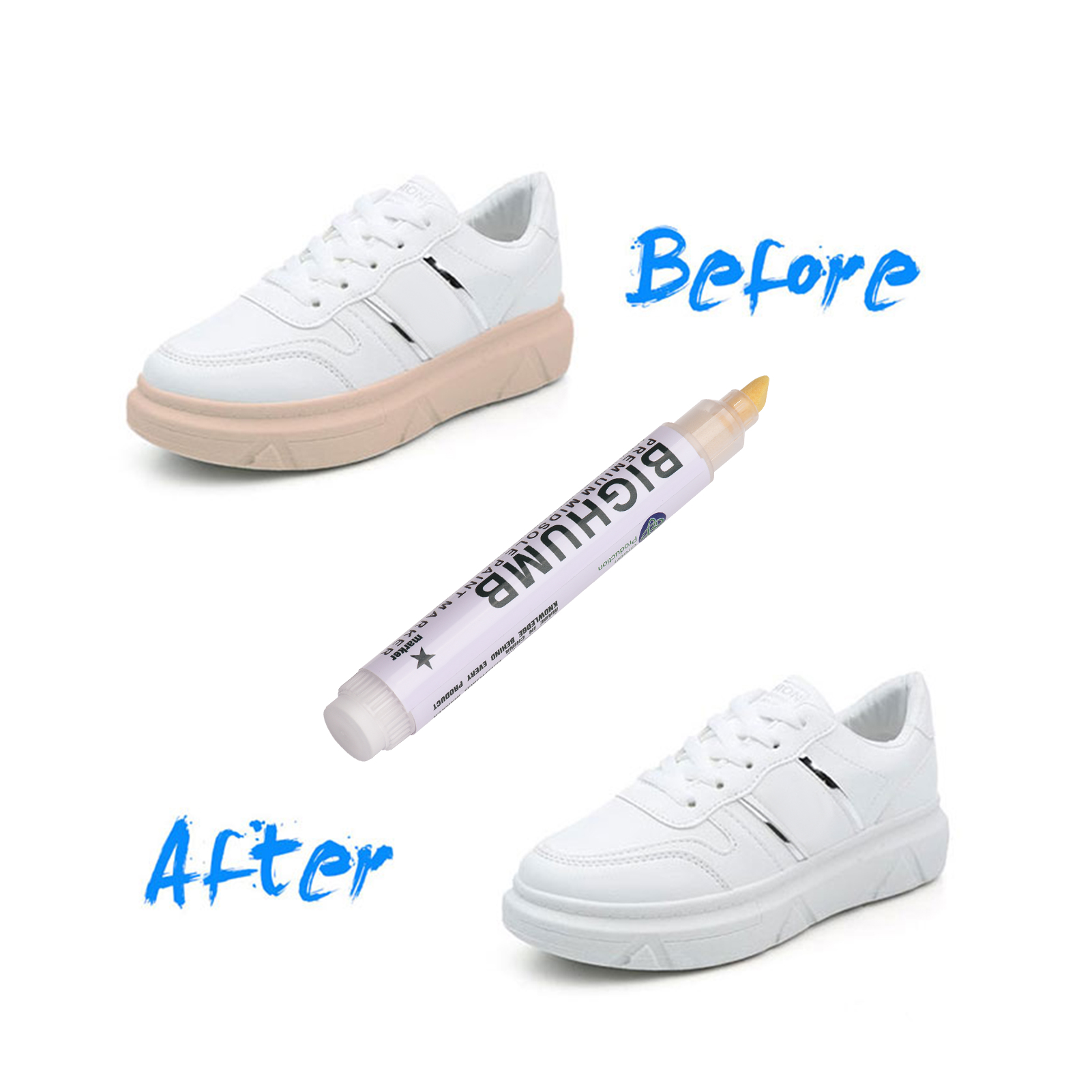 ペン BIGTHUMB プレミアムミッドソールペイントマーカ - Sneaker Care Spray のレビューと価格